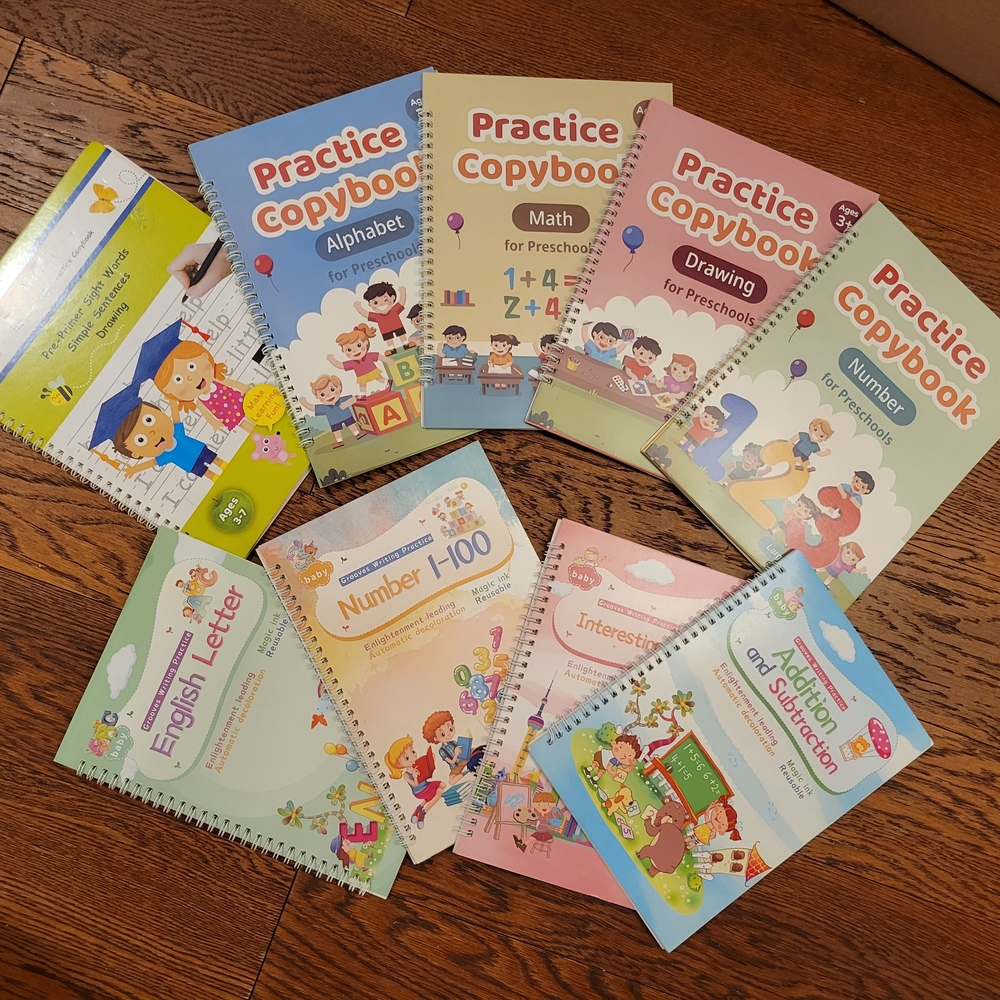 Practice Copybook Set for Kids - With Invisible Ink Pens